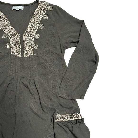 World Market Olive Tunic Dress Size S/M - Picture 2 of 3